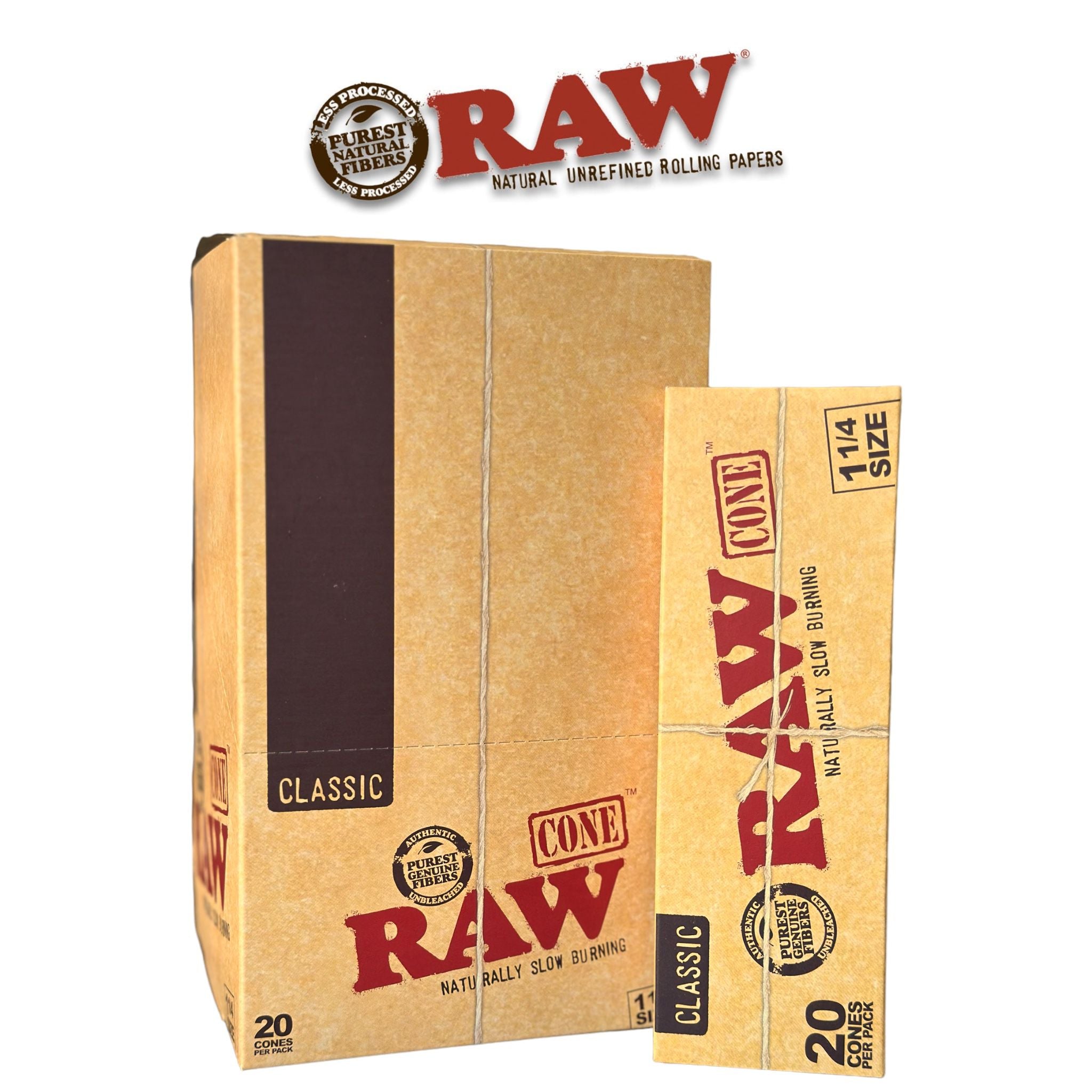 Raw Classic Cone 1 1/4 20pk-12ct - Rolling Papers Raw wholesale supplier Aonecostumer