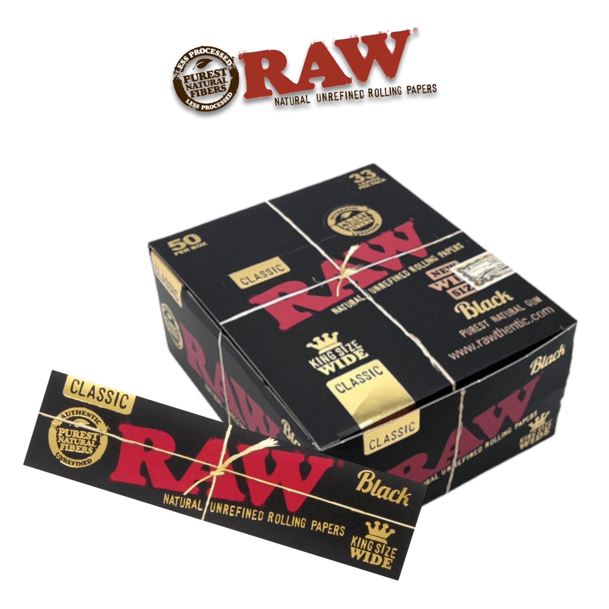 Raw Black Classic Papers King WIDE- 50ct - Rolling Papers Raw wholesale supplier Aonecostumer
