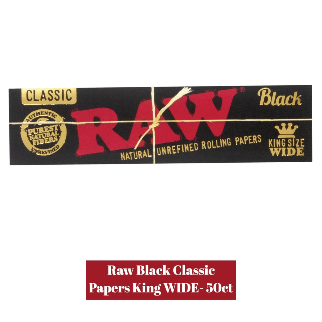 Raw Black Classic Papers King WIDE- 50ct - Rolling Papers Raw wholesale supplier Aonecostumer